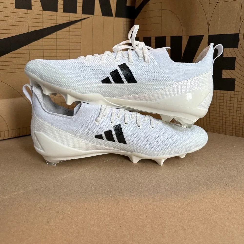 Adidas ADIZERO ELECTRIC+ FOOTBALL CLEATS White/Black Mens Size‎ 12 IH7451 NEW